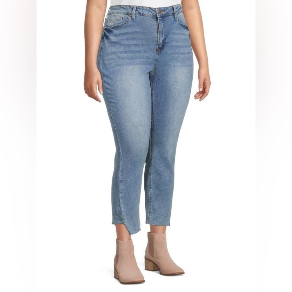 Copperflash Plus High Rise Slim Straight Cropped Jeans Size 16W EUC